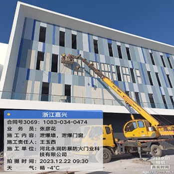 浙江嘉兴泄爆墙安装中